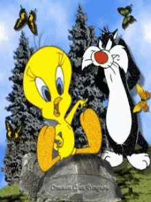 Gif animé Titi et gros minet